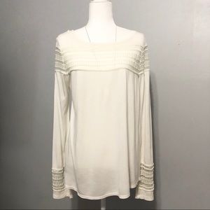 Free People Longsleeve Cream Blouse